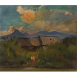 JAN HÁLA (1890-1959): MOUNTAIN LANDSCAPE WITH FARMHOUSE