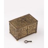 A SMALL BRASS RENAISSANCE CHEST / Around 1610, Germany (Nuremberg) A miniature chest from the