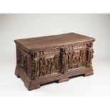 A CARVED BAROQUE CHEST / 1632, Germany This richly carved chest is symmetrically decorated with