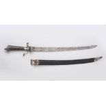 HUNTING KNIFE 2nd half of 18th century, Germany Single-edged, curved blade, engraved and gilded