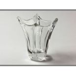 A DAUM CLEAR GLASS VASE base signed Daum, France, 20cm (height).