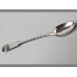 A REGENCY SILVER BASTING SPOON LONDON 1818, H.I. fiddle pattern, 30.5cm (long), 111g.