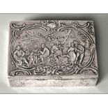 A GERMAN SILVER TRINKET BOX BY BERHOLT MULLER, bearing an English import mark - Chester 1901, the