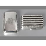 AN EDWARDIAN SILVER CIGARETTE SILVER CASE, BIRMINGHAM 1907, H.J., hinged over engraved with