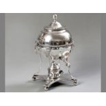 A GEORGE III SILVER TEA URN, LONDON 1802, ROBERT & SAMUEL HENNELL, removable lid with ball form