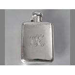 A GEORGE VI HIP FLASK, BIRMINGHAM 1946, C.S.P.S., hinged top, body engraved initials "C.M.E.", 12,