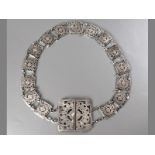 AN EDWARDIAN SILVER LADIES BELT, BIRMINGHAM 1902, C.E.W., comprising: fifteen interlocking floral