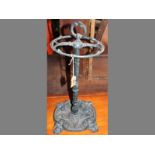 A VICTORIAN CAST IRON UMBRELLA STAND, 52cm high