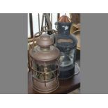 TWO ELECTRIC SHIP STORM LANTERNS, 43cm high (2)