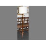 AN OAK 1970'S STANDING LAMP, 176cm high