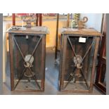 A PAIR OF METAL LANTERNS, 20TH CENTURY, 50 by 261 by 17cm