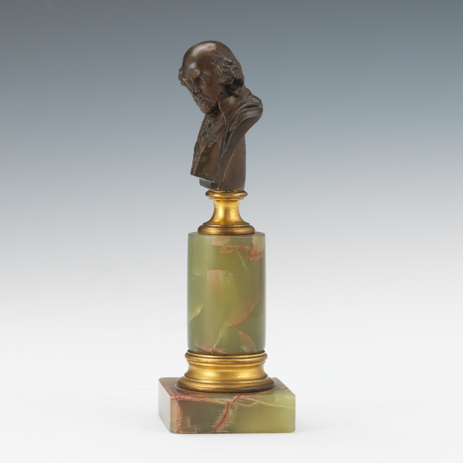 Bronze Grand Tour Figurine Bust of William Shakespeare 6-1/2"Miniature bust of William Shakespeare - Image 2 of 7