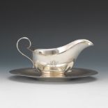 Gorham Sterling Silver Gravy/Sauce Boat and Liner, dated 1961  nullOf classical boat elongated shape