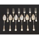 Gorham Sterling Silver Spoons and Forks, "Corinthian" Pattern, ca. Late 19th Century