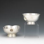 Two Sterling Silver Paul Revere Style Trophy Bowls, Various Makers nullTwo sterling silver Paul