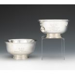 Two Tiffany & Co. Paul Revere Reproduction Bowls nullTwo footed sterling silver trophy bowls, both