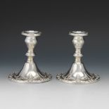 Gorham Sterling Silver Pair of Baroque Style Candleholders 4-3/4"T x 4-3/8"D eachOf a baluster shape