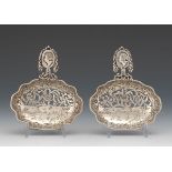 Pair of Dutch Export .833 Silver Reticulated Pictorial Spoons, dated 1903 4-1/4" x 3-5/8"WSilver