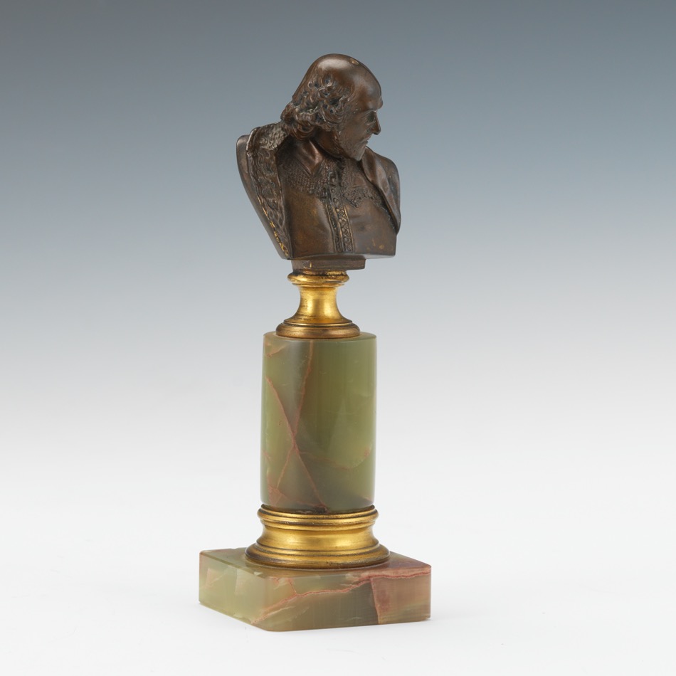 Bronze Grand Tour Figurine Bust of William Shakespeare 6-1/2"Miniature bust of William Shakespeare - Image 5 of 7