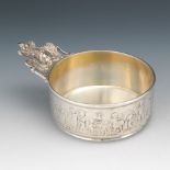 Tiffany & Co. Important Sterling Silver and Gold Wash Porridge Bowl with Handle, ca. Late 19th