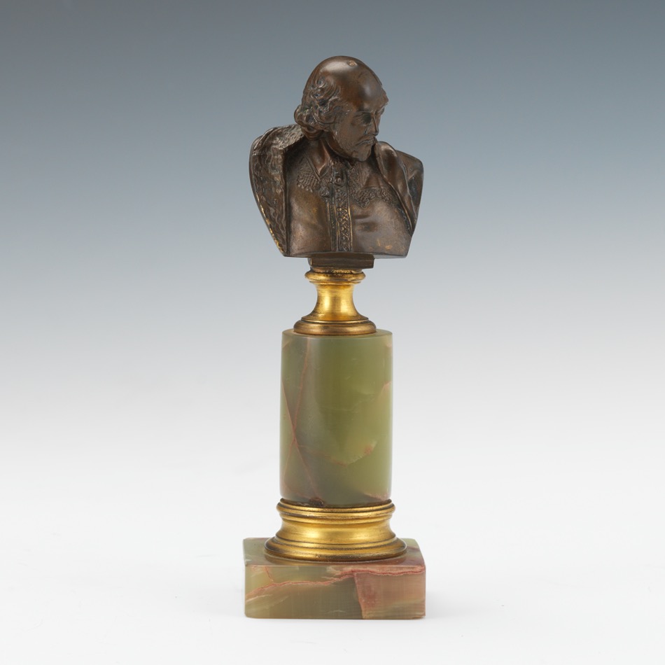 Bronze Grand Tour Figurine Bust of William Shakespeare 6-1/2"Miniature bust of William Shakespeare