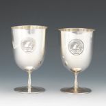 A Near Pair of Tiffany & Co. Sterling Silver Trophy Goblets, ca. Mid 20th Century nullTwo trophy