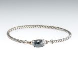 Ladies' David Yurman Sterling Silver, Diamond and Hematite Bangle