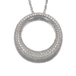 Ladies' Micropave Diamond Circle Pendant