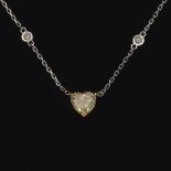 Ladies' Diamond Heart Necklace, GIA Report