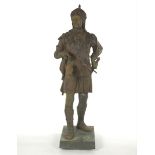 Brass Sculpture of Bearded Persian Soldier