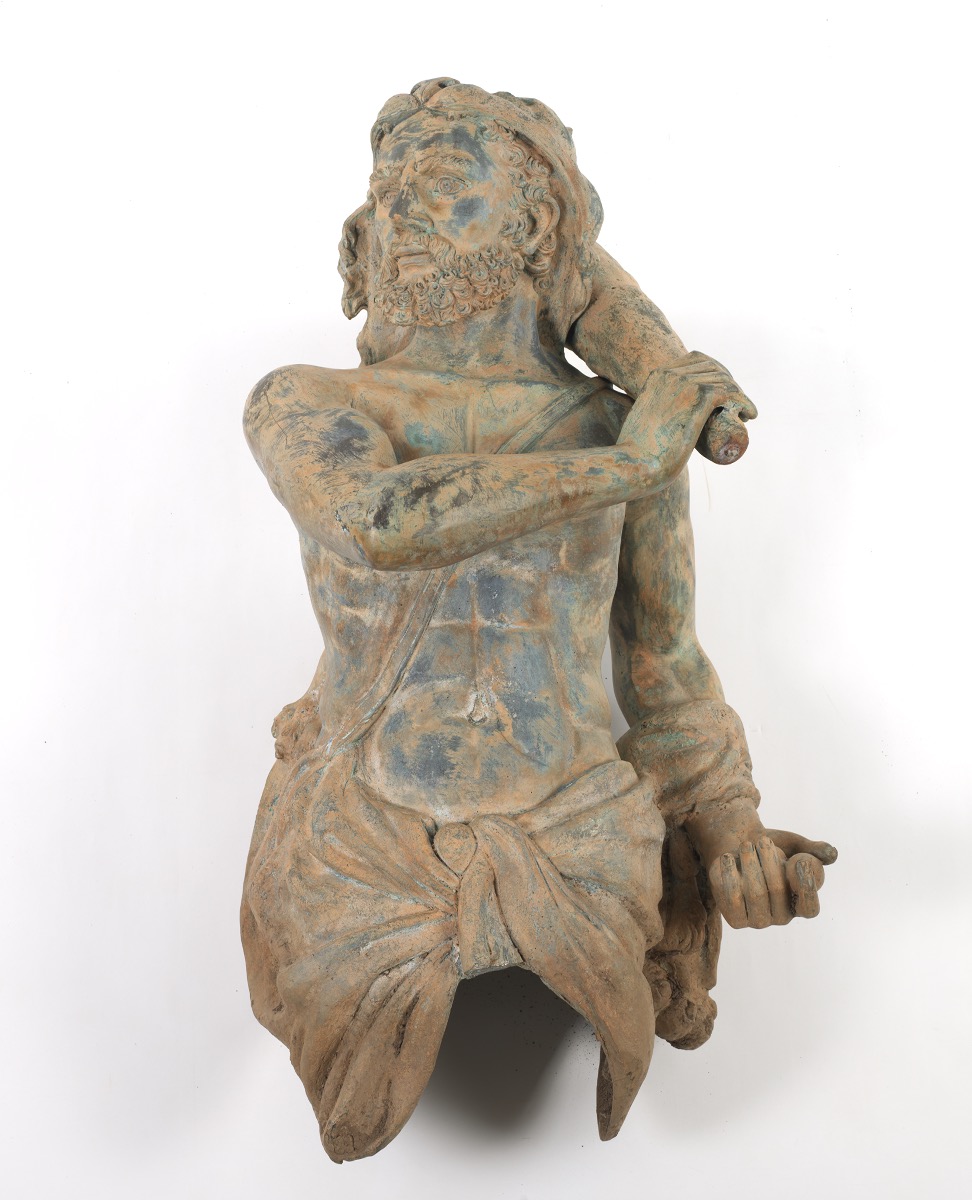 Patinated Brass Half Body Sculpture of Heracles