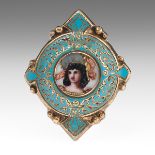 Antique Enamel Portrait Ring