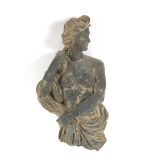 Patinated Brass Half Body Sculpture of Aphrodite