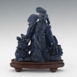 Carved Lapis Sculpture of a Beauty
