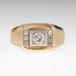 Gentlemen's Gold and Diamond Ring