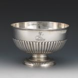 Scottish Sterling Silver Ribbed Footed Bowl by Hamilton & Inches, Edinburgh, dated 1898