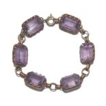 Ladies' Victorian Gold and Amethyst Bracelet