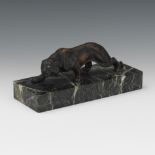 Patinated Figurine of a Crouching Tiger