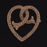 Victorian Seed Pearl Heart Brooch