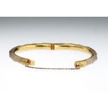 Ladies' Gold and Carved Rock Crystal Bangle