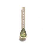 Ladies' Gold, Green Peridot and Diamond Pendant