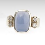 Ladies' Gold, Diamond and Lavender Chalcedony Ring