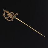 Antique Victorian Pearl and Demantoid Garnet Pin