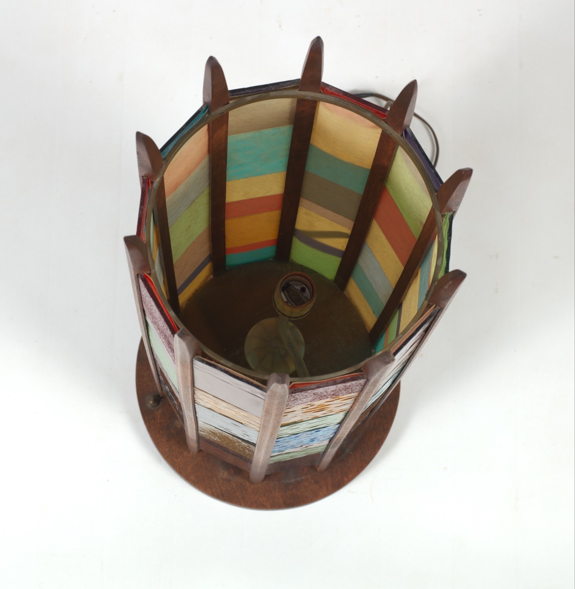Danish Teak Stained Glass Lamp - Image 6 of 6