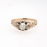 Ladies' Victorian Gold and Diamond Solitaire Ring