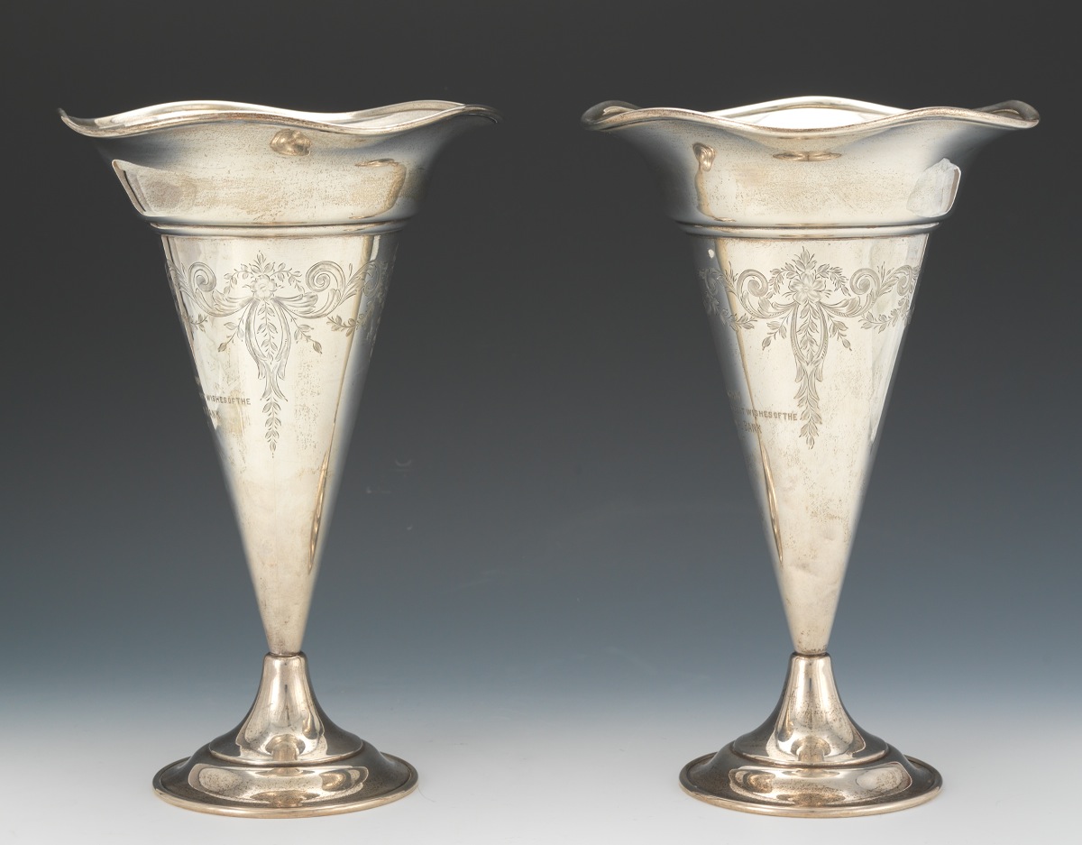 Pair of Sterling Silver Trumpet Vases, George A. Henckel & Co. - Image 2 of 6