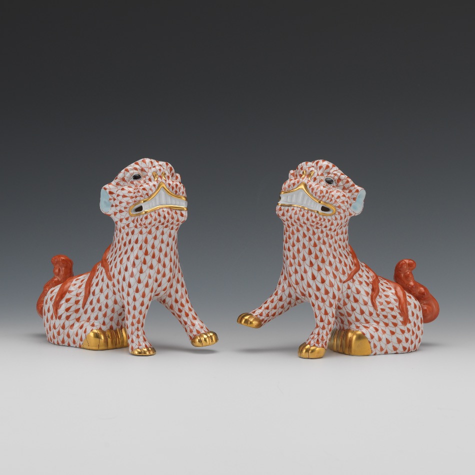 A Pair of Herend Foo Dogs - Image 6 of 8