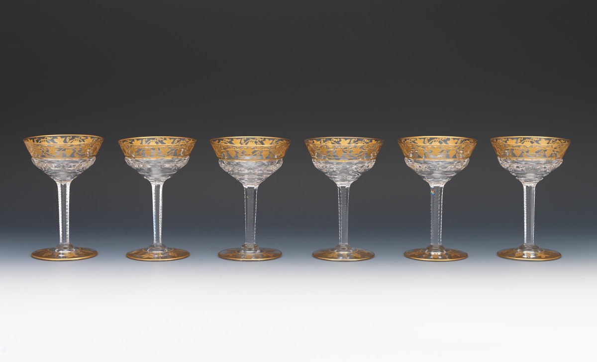 Twelve Val St. Lambert "Pampre D'Or" Champagne Coupes - Image 8 of 13