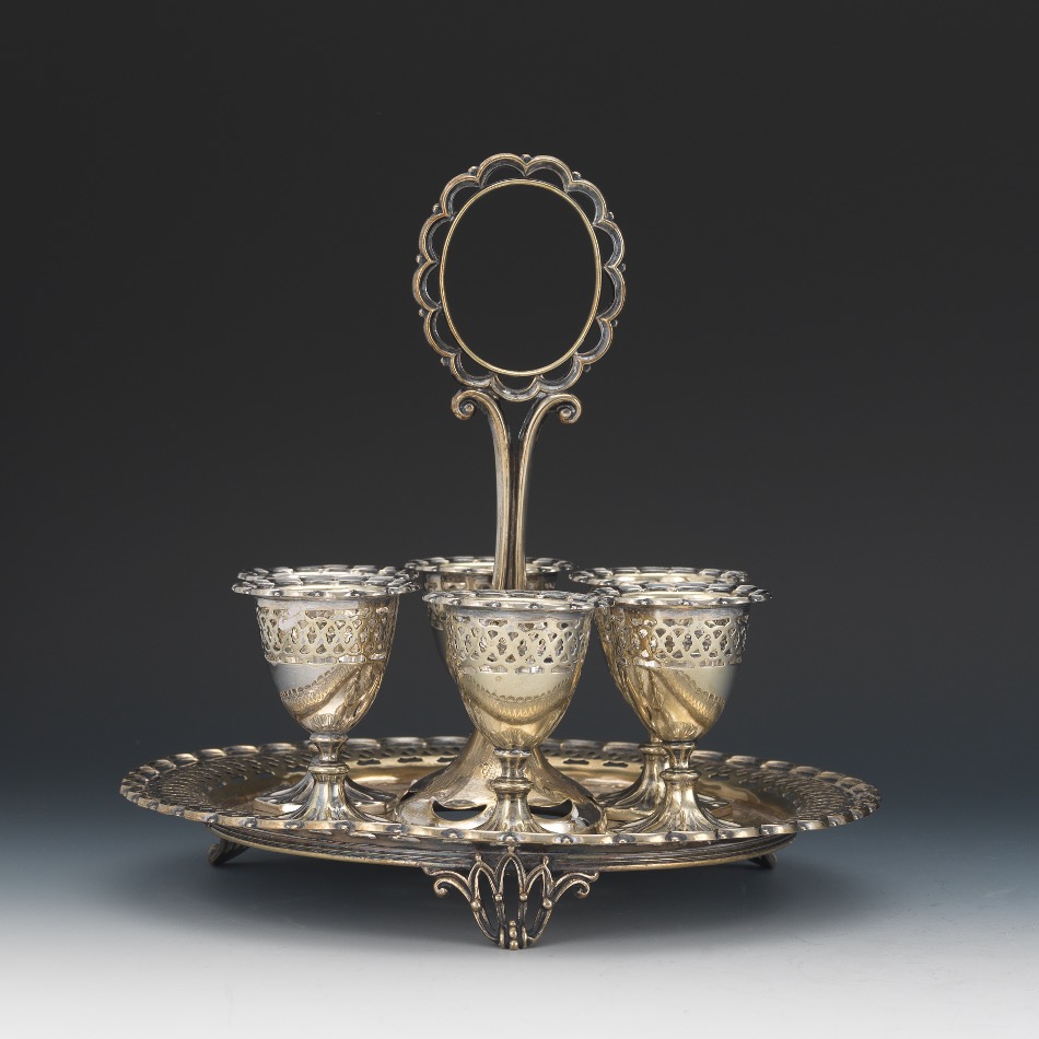 Victorian Silver Plated Breakfast Egg Serving Set, ca. 19th Century - Image 3 of 7
