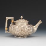 Gorham Sterling Silver Repousse Tea Pot, Retailed by J.E.Caldwell, ca. 1863-1890's